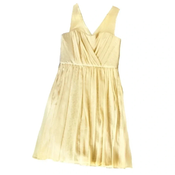 NWT Vera Wang Chiffon Pleated Lace Dress - Picture 3 of 7